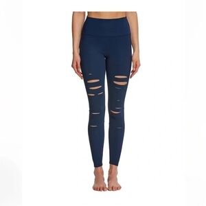ALO YOGA High Waist Ripped leggings 
Women's Navy High-Waisted Ripped Leggings